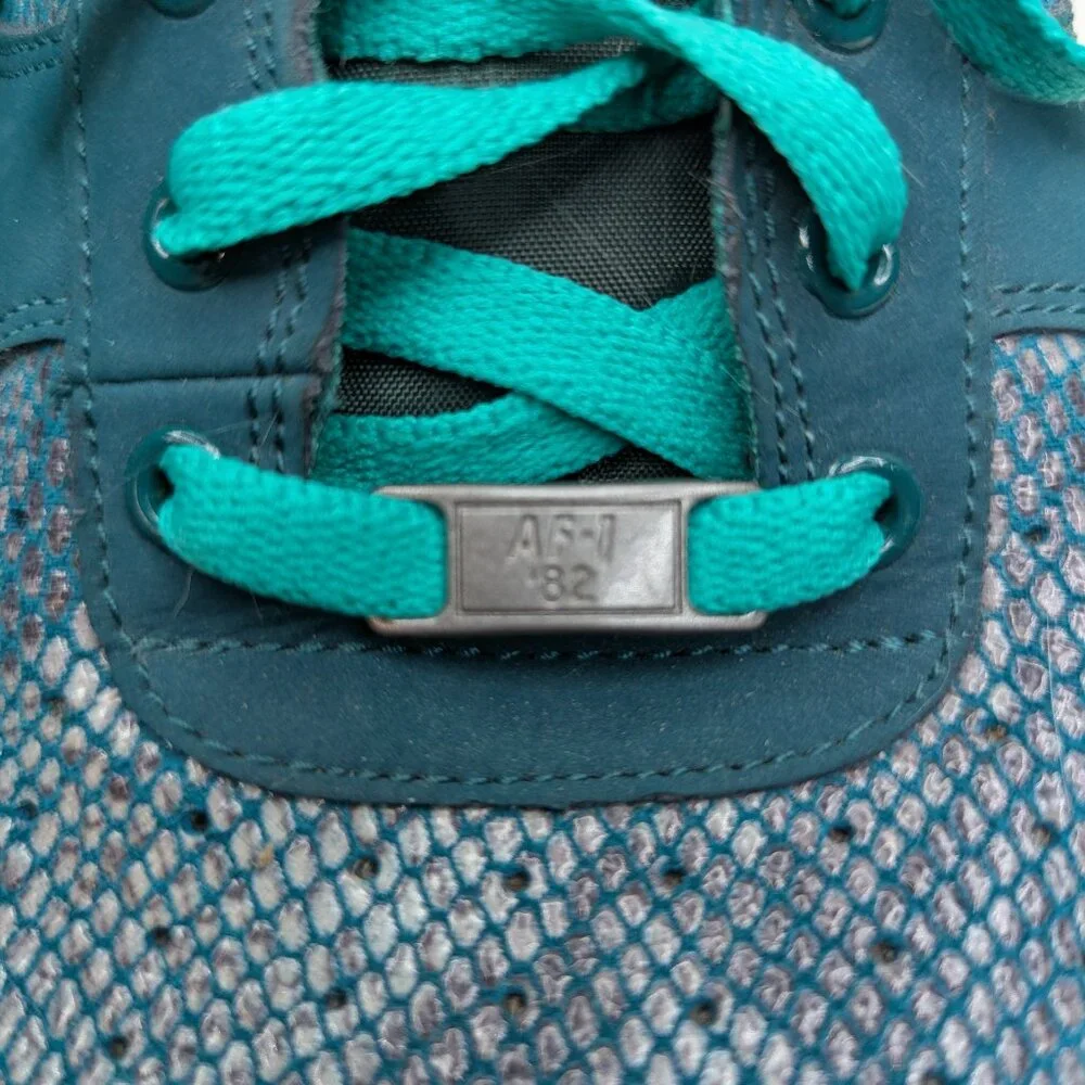 RARE SIZE 15 Nike Air Force 1 Snake Skin Men’s Sneakers Teal Color👟